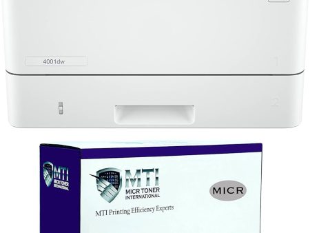 HP LaserJet 4001dw Wireless Check Printer with MTI 148A Compatible MICR Cartridge For Discount