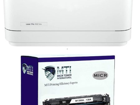 HP LaserJet 3001dw MICR Printer and 1 MTI 138A Compatible MICR Cartridge Online