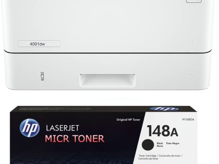 HP LaserJet 4001dw Wireless Check Printer with OEM Modified 148A W1480A MICR Cartridge Online Sale