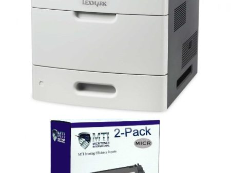 Lexmark MS810DN Renewed Check Printer with 2 MTI 521 52D1000 MICR Cartridges Cheap