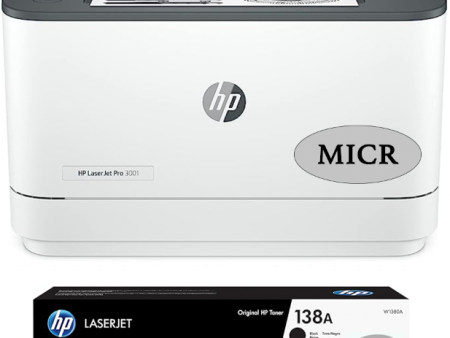 HP 3001dw MICR Printer and 1 HP W1380A 138A OEM MICR Cartridge Online Hot Sale