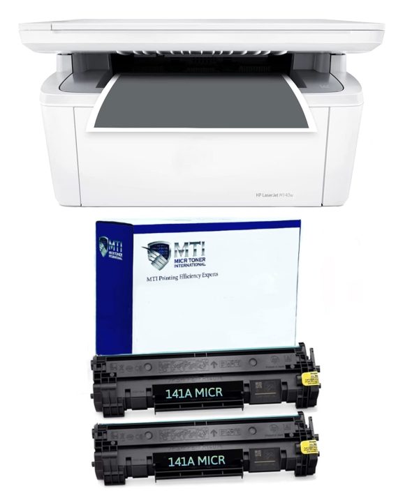 HP M140w MICR Printer and 2 MTI 141A W1410A MICR Toner Cartridges (2-Pack) For Cheap