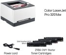 HP 3201DW LaserJet Pro Check Printer with 218A OEM W2180A MICR + CMY Color Toner Set Discount