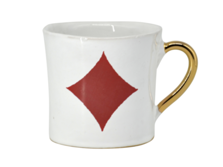 KUHN KERAMIK ALICE MEDIUM COFFEE CUP GLAM WITH GOLDEN HANDLE - Diamond Sale