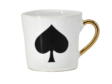 KUHN KERAMIK ALICE MEDIUM COFFEE CUP GLAM WITH GOLDEN HANDLE - Spade For Cheap