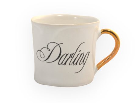 KUHN KERAMIK ALICE MEDIUM COFFEE CUP GLAM WITH GOLDEN HANDLE - Darling Online Sale