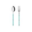 SABRE BISTROT SHINY MEDIUM SPOON & FORK 2PCS SET - PASTEL GREEN Supply