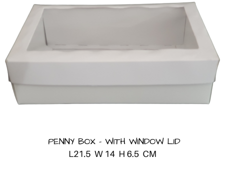 Box- White Penny Box 22.2cm x 14.5 cm x 6.8cm (Out The Box) LOCAL Hot on Sale