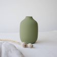 OLIVE GREEN HANDMADE CERAMIC VASE on Sale