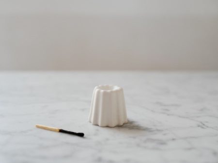 CANNELE PORCELAIN CANDLE HOLDER - MATTE WHITE Cheap