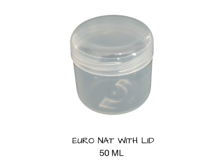 Plastic Cosmetic Natural Euro Jar 50 mls   Silver Trim For Discount