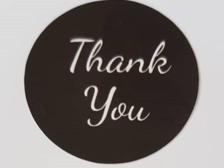 Gift Stickers- Black Thank  You 35 per sheet Hot on Sale