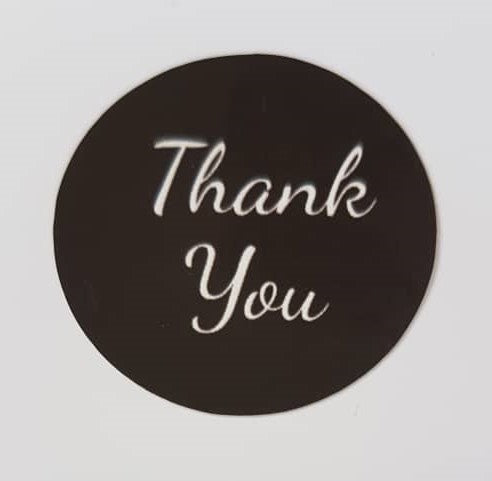 Gift Stickers- Black Thank  You 35 per sheet Hot on Sale