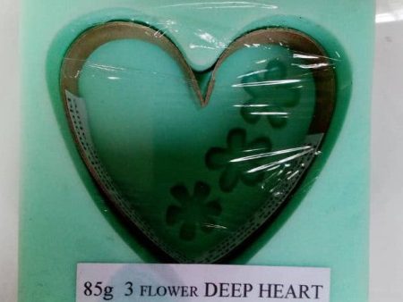 Soap Mould Silicone - 3 Flower deep Heart 83 grm Fashion