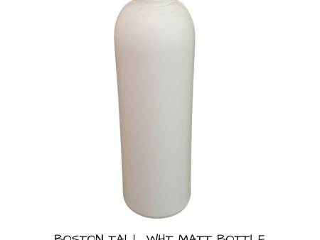 Plastic Boston Tall Bottle White 250 mls Fashion