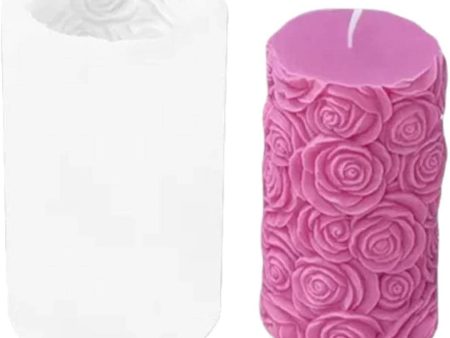 SH Silicone Candle Mold - Rose Pillar 02 Online