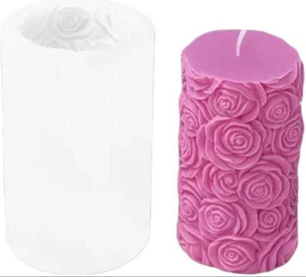 SH Silicone Candle Mold - Rose Pillar 02 Online