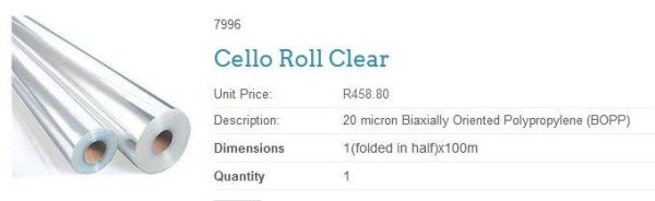 Wrapping - Cellophane roll by the metre Online Hot Sale