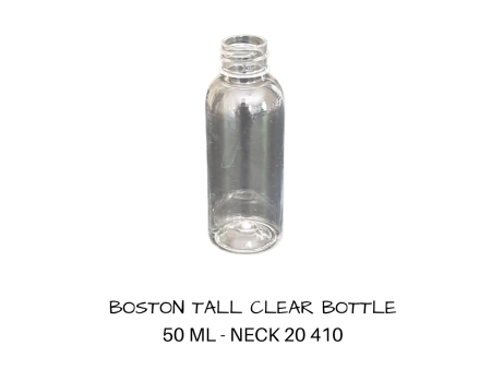 Plastic Boston Tall Bottle 50 mls For Sale